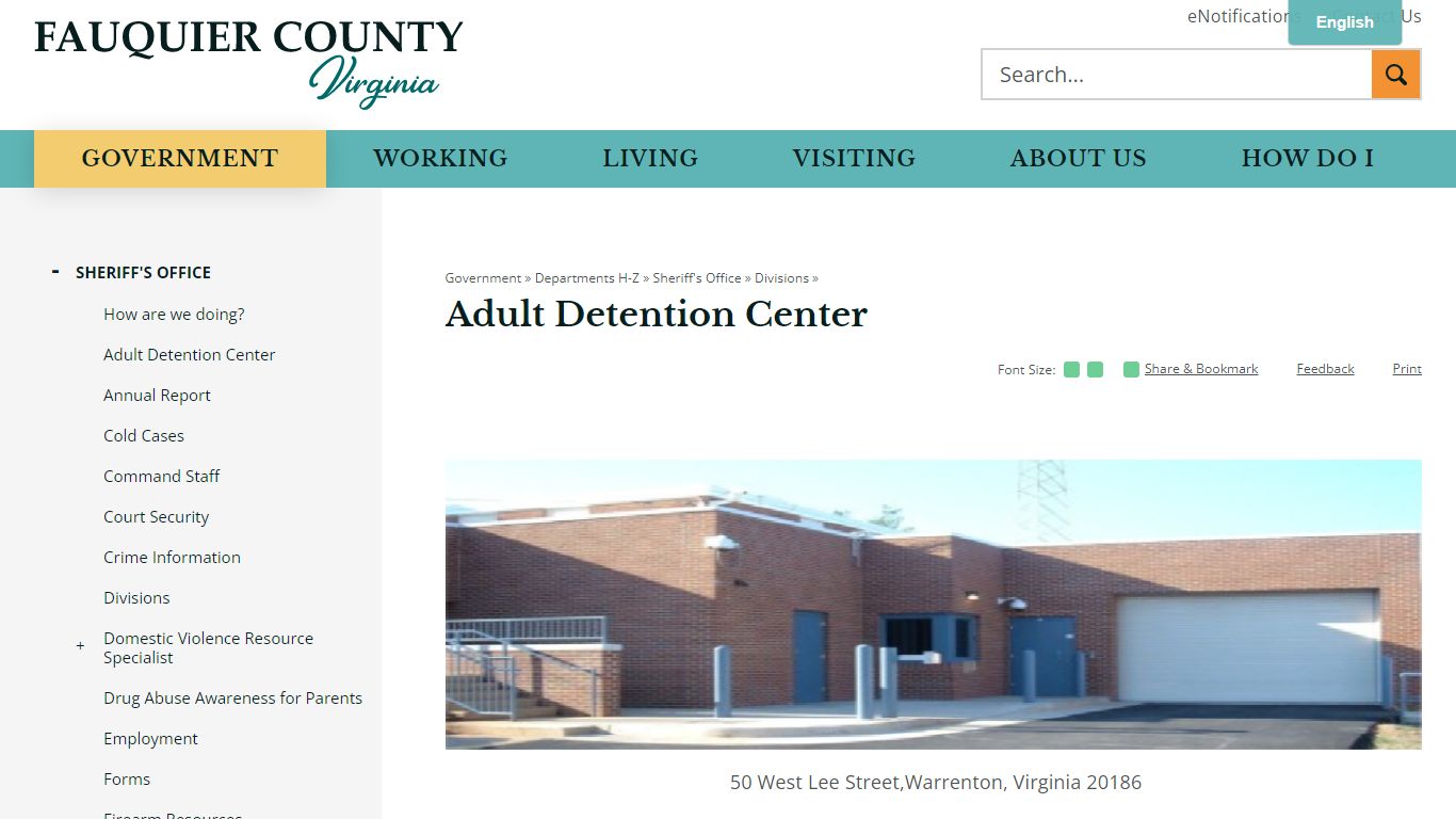 Adult Detention Center | Fauquier County, VA